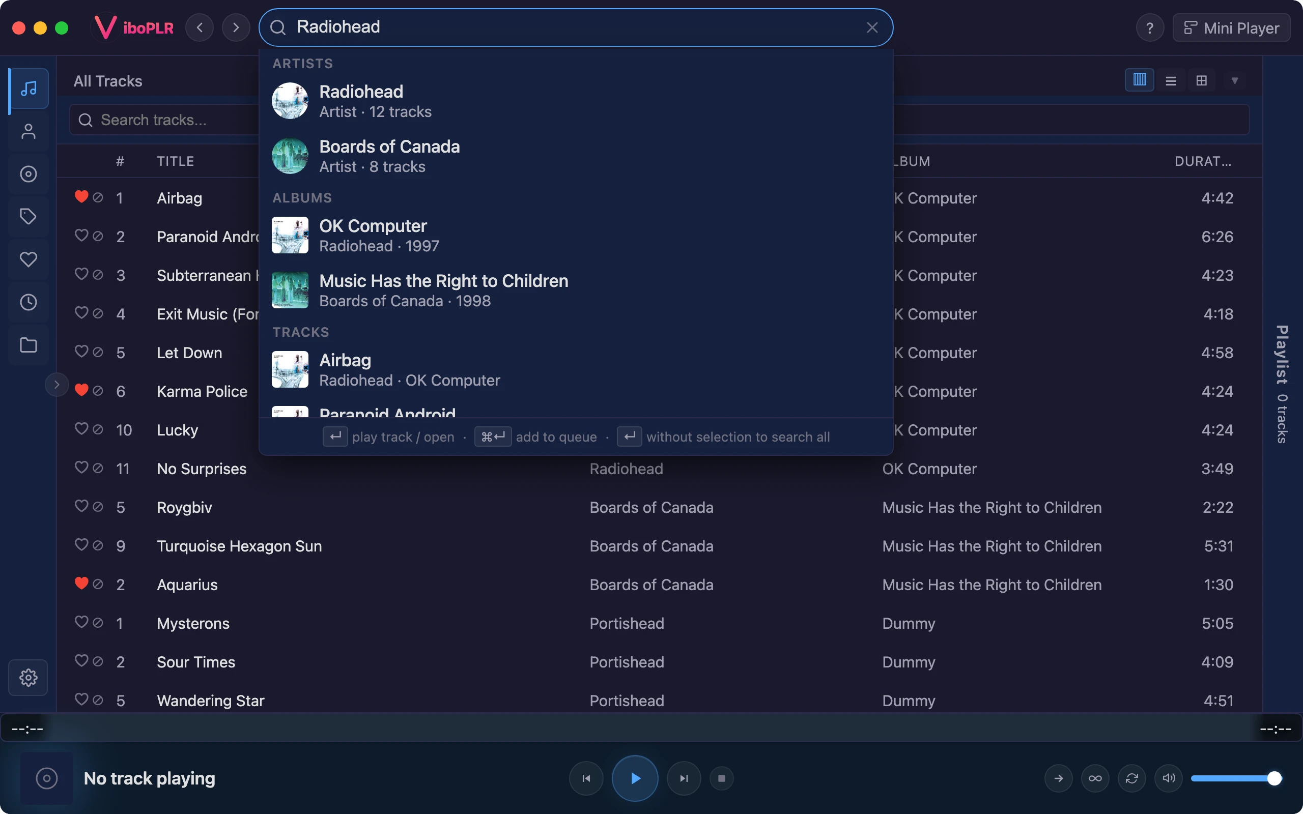 Viboplr full-text search with results